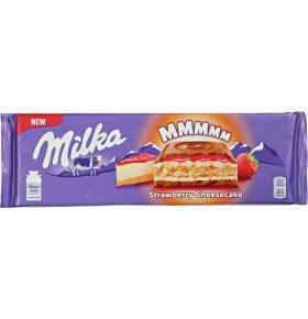 Шоколад с чизкейком, клубникой и печеньем Milka 300 гр