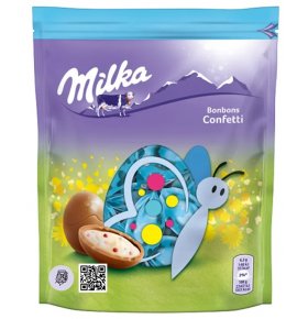 Фигурный шоколад Bonbons Confetti молочный в форме яйца с молочным кремом Milka 86 гр