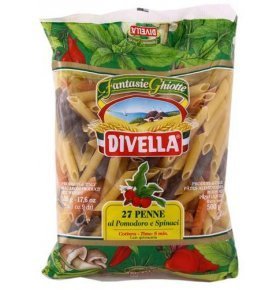 Пенне помидоры шпинат Divella 500 гр