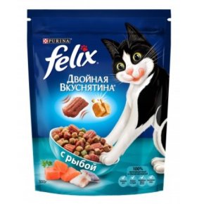 Корм сухой для кошек Двойная вкуснятина с рыбой Felix 300 гр
