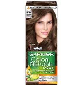 Стойкая питательная крем-краска для волос Color Naturals оттенок 6.00, Глубокий светло-каштановый Garnier
