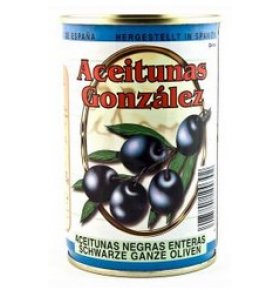Оливки черные с косточкой Gonzalez 425 гр