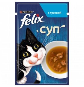 Корм для кошек Суп с треской Felix 48 гр