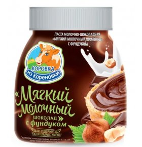 Паста шоколадно-ореховая Мягкий молочный шоколад с фундуком Коровка из Кореновки 330 гр