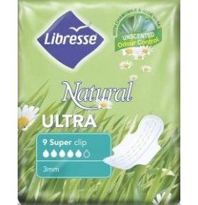 Проклдки Natural Ultra Super clip Libresse 9 шт
