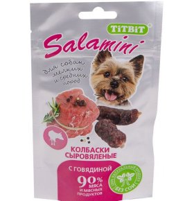 Лакомство Salamini для собак мелких и средних пород с говядиной Titbit 40 г
