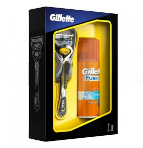 Набор Gillette Fusion ProShield Бритва + Гель для бритья Fusion Hydrating 75 мл, 1 шт
