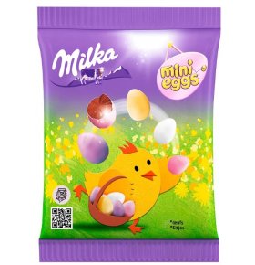 Фигурный шоколад Mini Eggs молочный в форме яйца в сахарной глазури Milka 100 гр