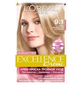 Краска для волос L'Oreal 9.1 Excellence 1шт