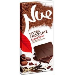Шоколад горький с кусочками какао-бобов Nue 100 гр