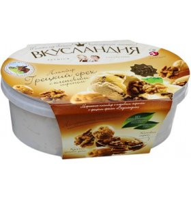 Мороженое Вкусландия пломбир с грецкими орехами с кленовым сиропом Айсберри 450 гр