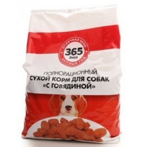Корм для собак с Говядиной полнорационный сухой 365 дней 15 кг