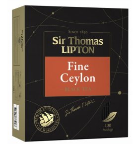 Чай Sir Thomas Fine Ceylon чёрный Lipton 100 пак х 2 гр