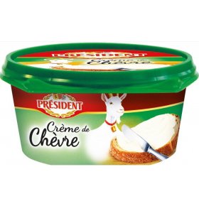 Сыр Creme De Chevre плавленный с белой плесенью 50% President 125 гр