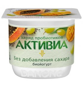 Йогурт виноград манго папайя семена чиа 2,9% Активиа 150 гр