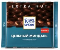 Шоколад Extra Nut темный цельный миндаль Ritter Sport 100 гр