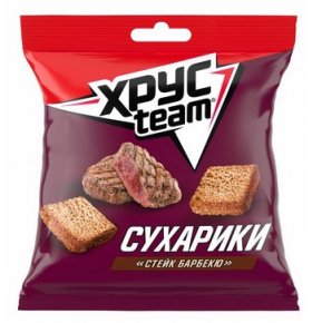 Сухарики ржано-пшеничные Стейк барбекю ХРУСteam 30 гр