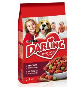 Корм сухой Darling для взрослых собак, с птицей и овощами 5х2,5 кг