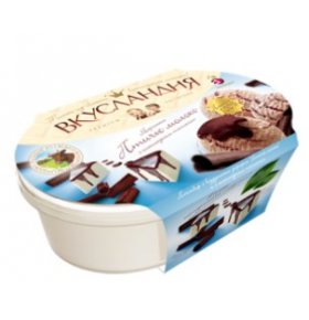 Мороженое Вкусландия пломбир птичье молоко с шоколадным топингом Айсберри 450 гр