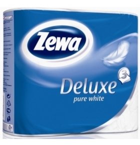 Бумага туалетная Zewa Deluxe Pure белая 4шт/уп
