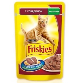 Корм для кошек Friskies с говядиной в подливе, 100г