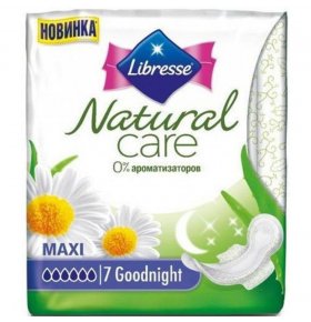 Гигиенические прокладки Libresse Natural CareMaxi Goodnigth 7шт