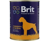Консервы для собак с говядиной и печенью Brit 850 гр