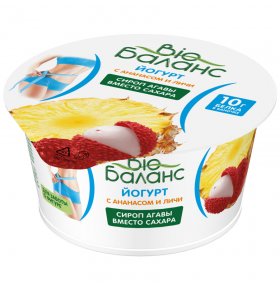 Йогурт с ананасом и личи 1,8% Bio Баланс 130 гр