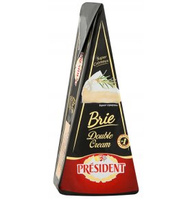 Сыр мягкий Brie Double Cream с белой плесенью 73% President 200 гр