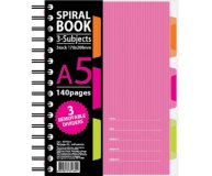 Блокнот Spiral Book розовый А5 в клетку на спирали Attache 140 листов