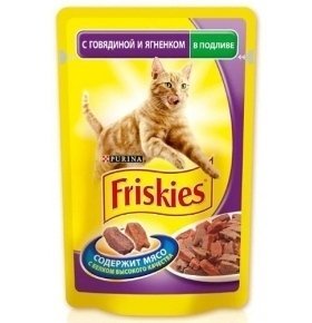 Корм для кошек Friskies говядина с ягненком в подливе, 100г