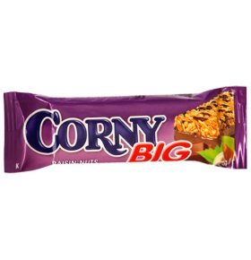 Батончик полоска злаковая с изюмом и орехами Corny Big 50 гр