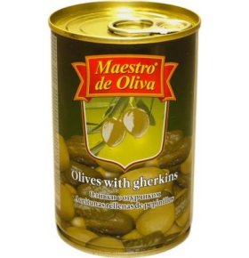 Оливки с огурчиком Maestro de Oliva 300 гр