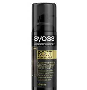 Тонирующий спрей для закрашивания отросших корней и седины оттенок Черный Syoss Root Retoucher