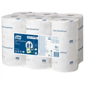 Туалетная бумага в мини-рулонах Tork SmartOne mini 2-слойная, 12 рулонов по 111,6 метра
