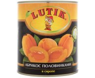 Консервы фруктовые Абрикос половинками в сиропе Lutik 850 мл