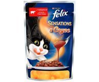 Корм для кошек Felix Sensations говядина в томате 85гр