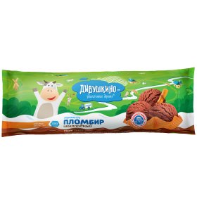Мороженое Полено пломбир шоколадный Дивушкино 380 гр