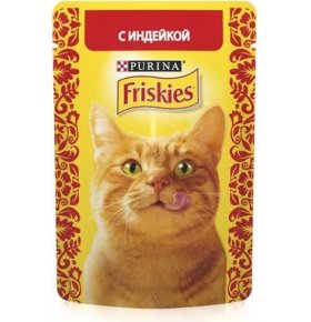 Корм для взрослых кошек с индейкой в подливе Friskies 85 гр