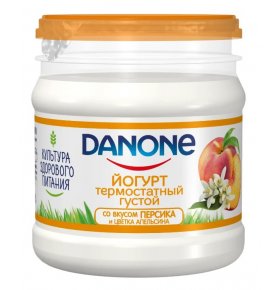 Йогурт термостатный Персик и цветок апельсина 3,3% Danone 160 гр
