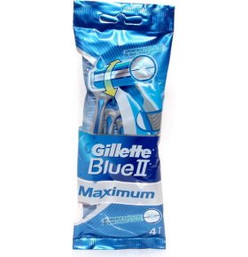 Станок для бриття мужской одноразовый Gillette Blue II Maximum 4 шт