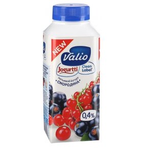 Питьевой йогурт смородина 0,4% Valio 330 гр