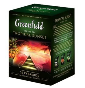 Greenfield чайный напиток с ароматом тропических фруктов Tropical Sunset, 20 пирамидок