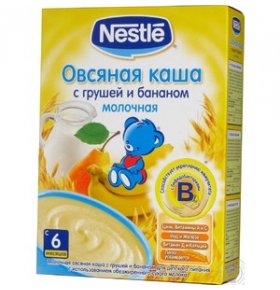 Молочная каша Овсяная с грушей и бананом с 6 месяцев Nestle 250 гр
