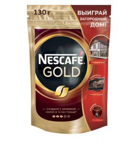 Растворимый кофе с добавлением молотого жаренного кофе Nescafe Gold 130 гр