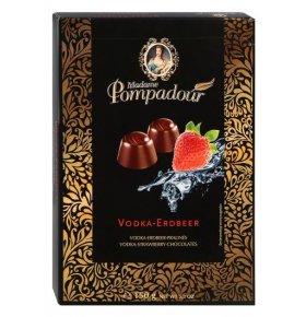 Конфеты шоколадные водка и вкус земляники Madame Pompadour 150 гр