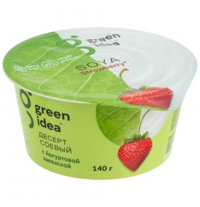 Десерт соевый с йогуртовой закваской и соком клубники Green Idea 140 гр