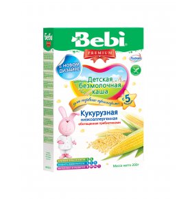 Безмолочная каша Bebi Premium Кукурузная низкоаллергенная с 5 месяцев 200г