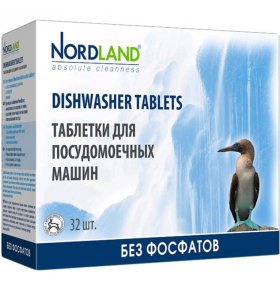 Таблетки для посудомоечных машин Nordland без фосфатов 20 гр х 32 шт
