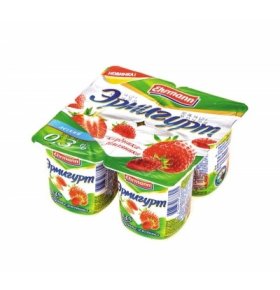 Продукт йогуртный клубника земляника лёгкий 0,3% Эрмигурт 115 гр